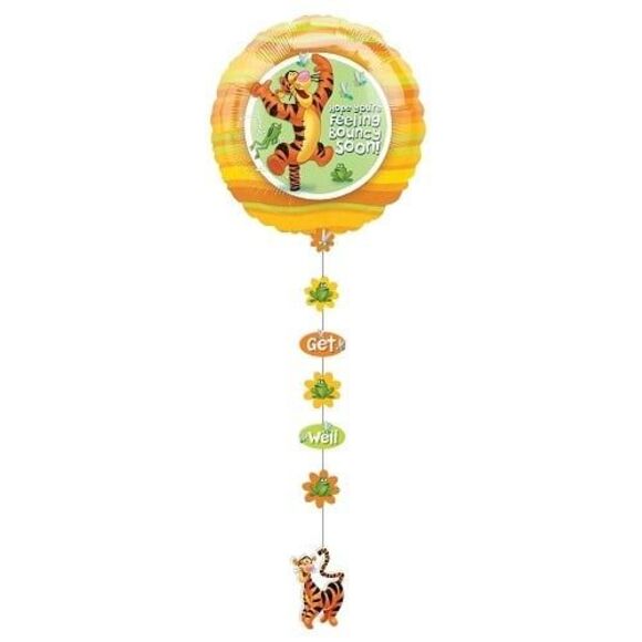 Disney Winnie The Pooh Tiger 'feel better' drop-a-line jumbo balloon - Picture 1 of 6